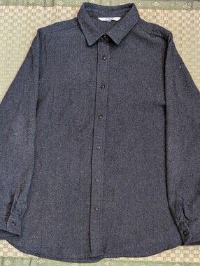 Anian Cotton Flannel Button Up Shirt Gray Women's Size XXL Made in Canada